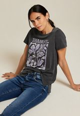 Thankful Classic Fit Graphic Tee, BLACK, small