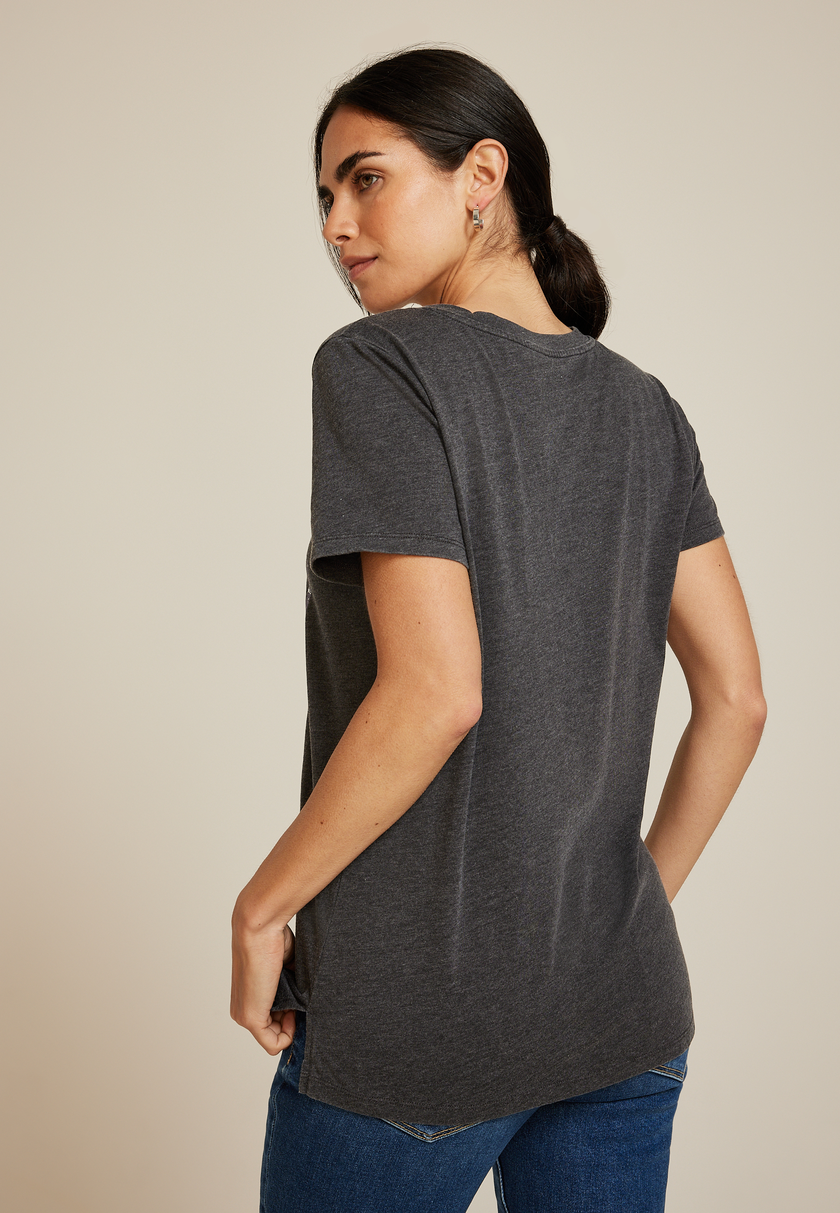 Thankful Classic Fit Graphic Tee, BLACK, large