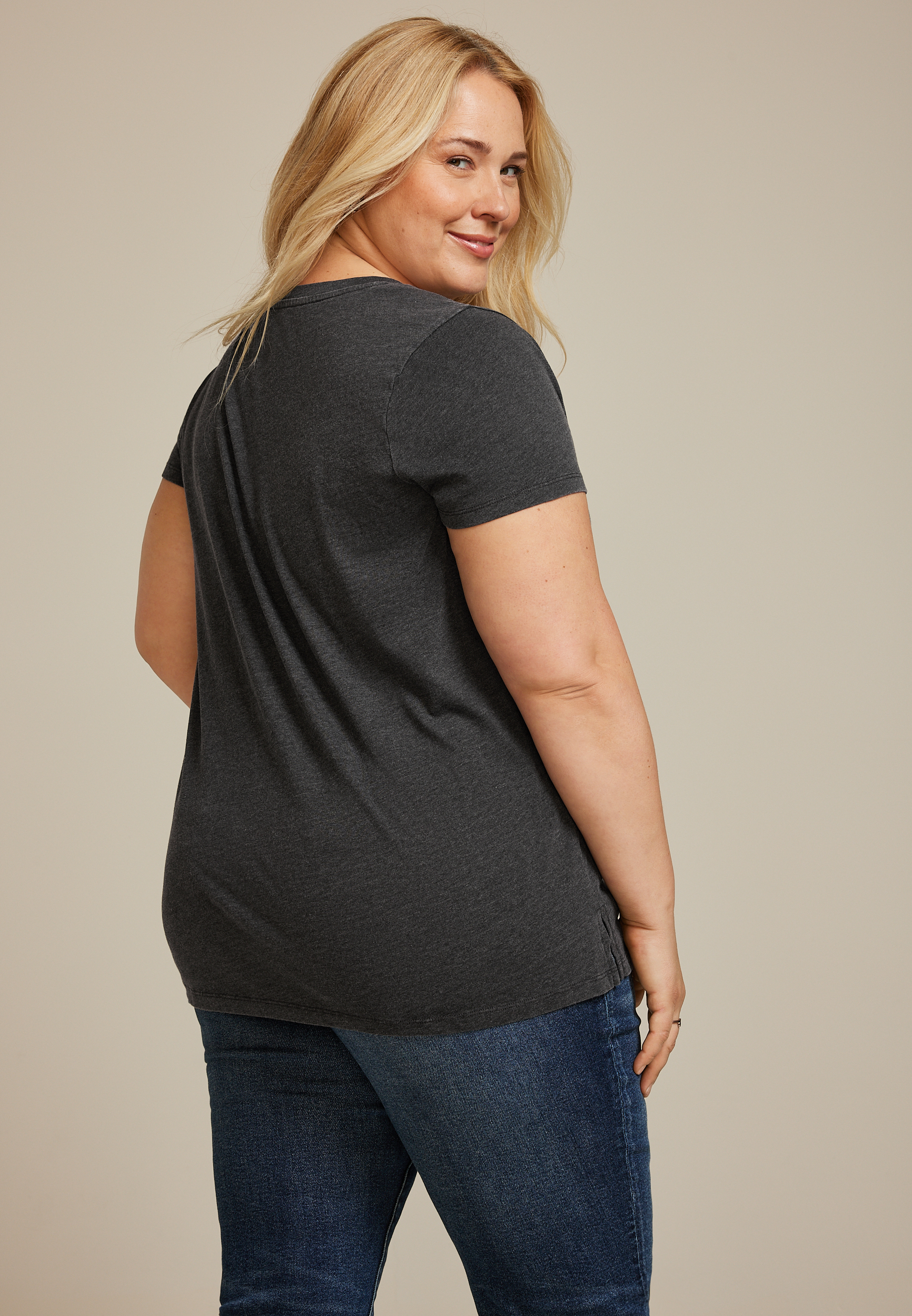 Plus Size Thankful Classic Fit Graphic Tee, , large