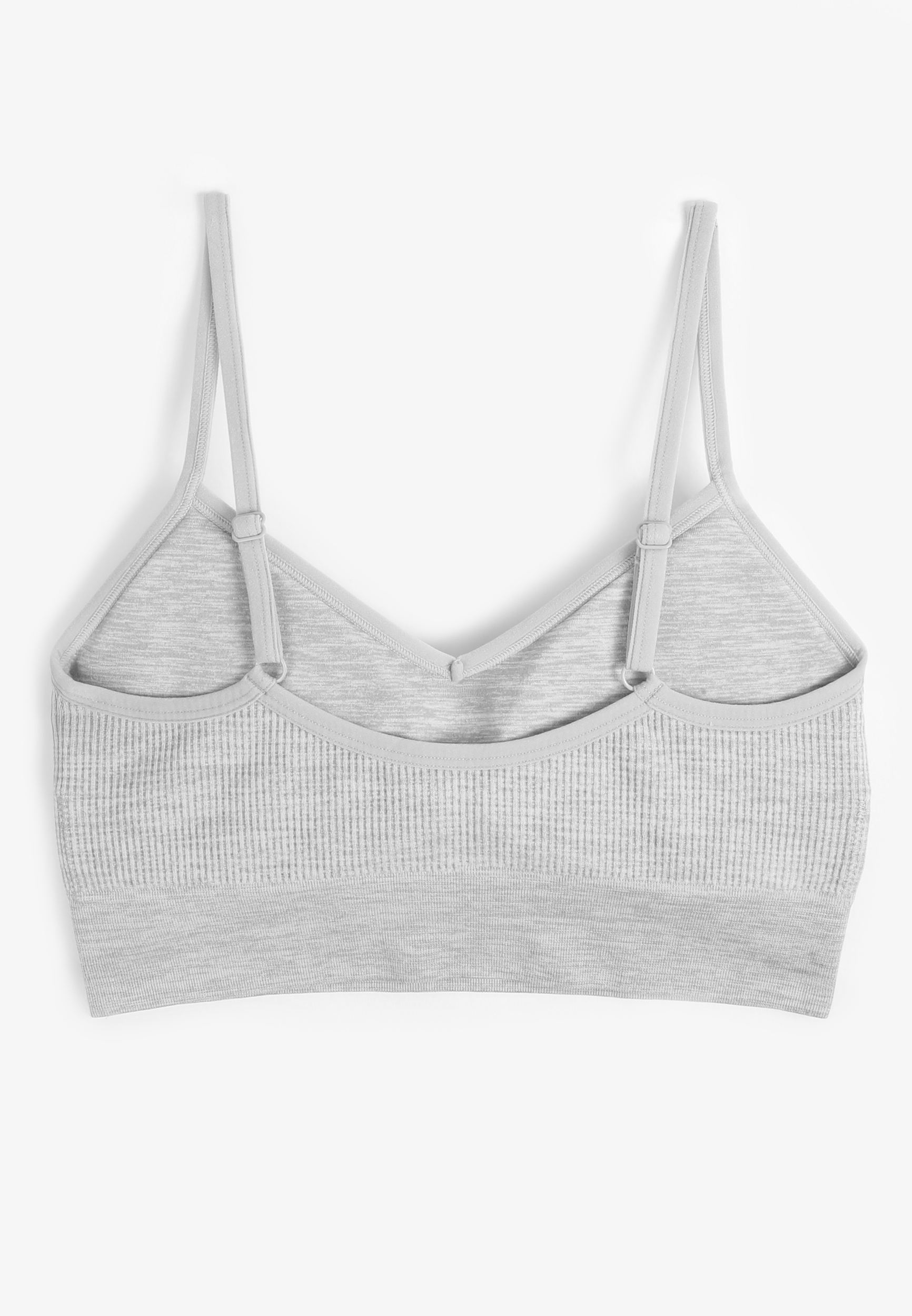 True Stretch Heathered Seamless Ribbed V Neck Bralette, C3348, large