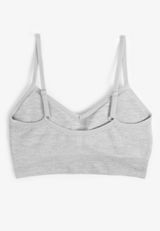 True Stretch Heathered Seamless Ribbed V Neck Bralette, C3348, small