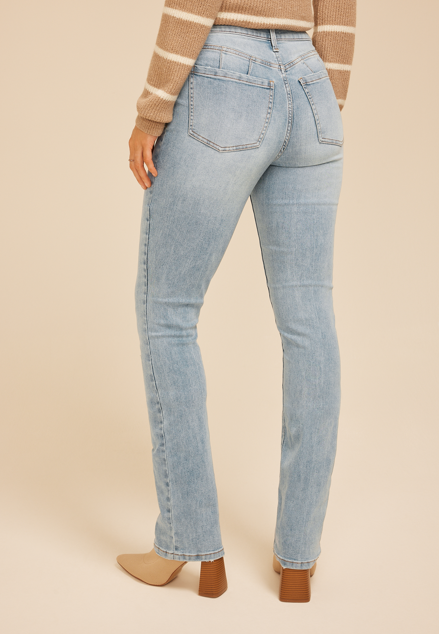 Everflex&trade; High Rise Back Dart Slim Boot Jean, C2806, large