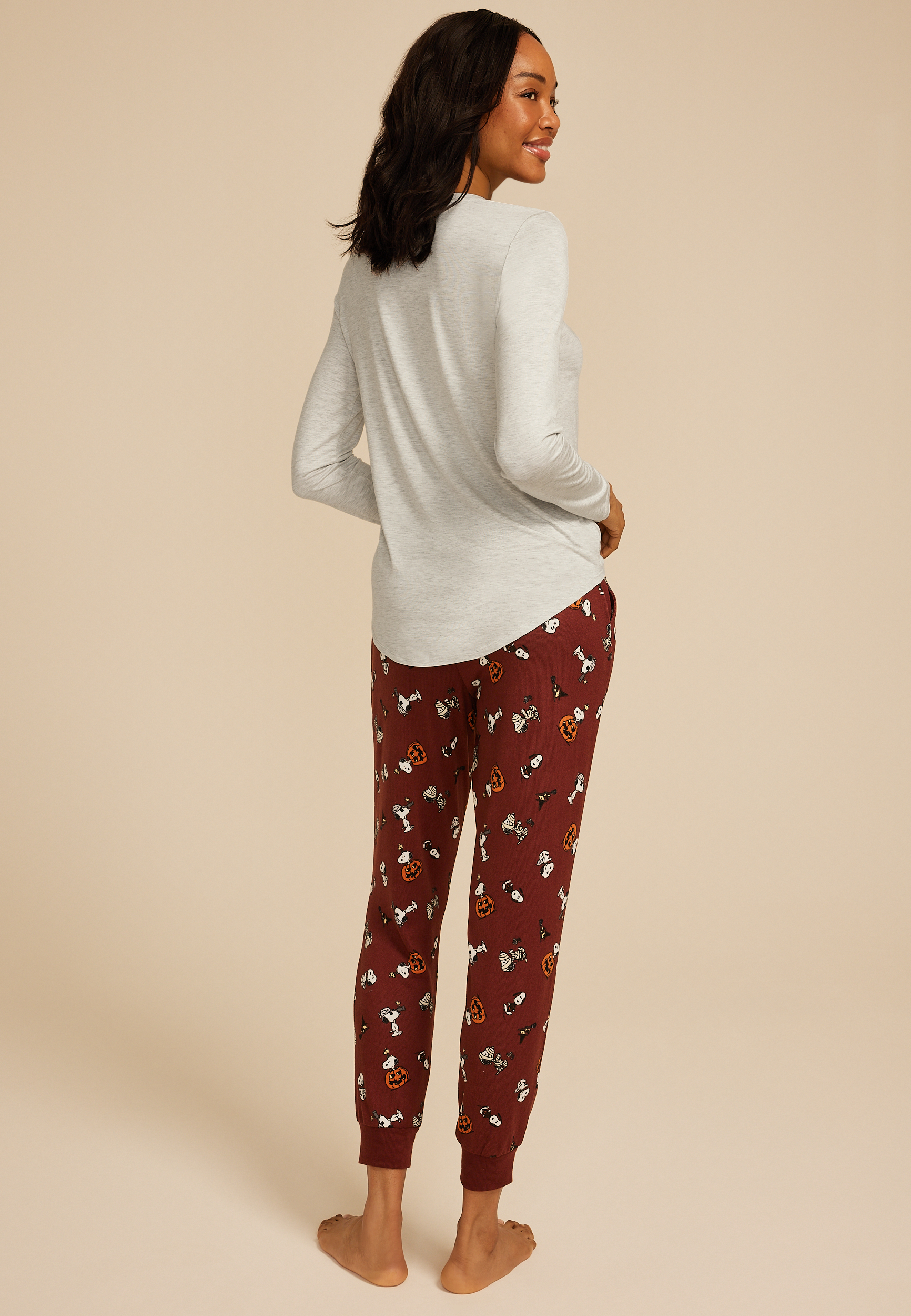 Snoopy Halloween Graphic Tee And Jogger Pajama Set, C8850, large