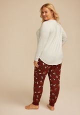 Plus Size Snoopy Halloween Graphic Tee And Jogger Pajama Set, SABLE COMBO, small