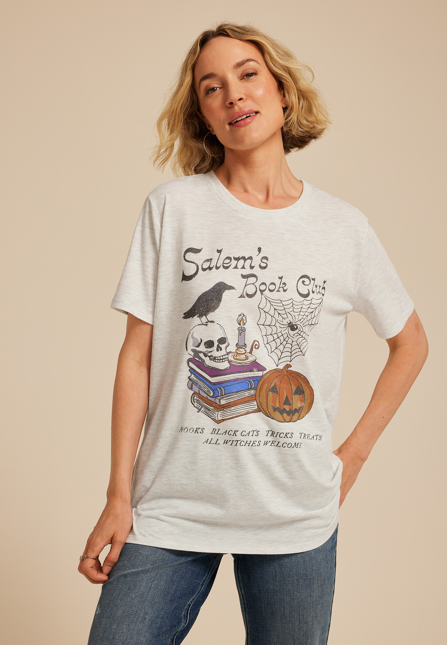 Salems Book Club Oversized Fit Graphic Tee