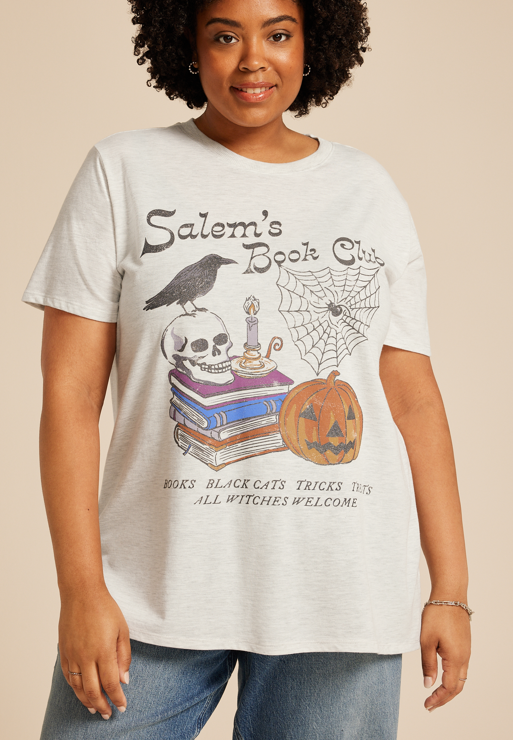 Plus Size Salems Book Club Oversized Fit Graphic Tee