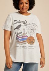 Plus Size Salems Book Club Oversized Fit Graphic Tee, C3284, small