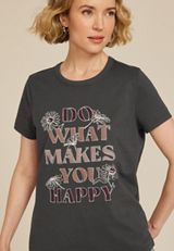 Do What Makes You Happy Classic Fit Graphic Tee, C1876, small