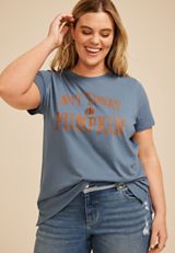 Plus Size Not Today Pumpkin Classic Fit Graphic Tee, , small