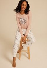 Game Day Graphic Tee And Jogger Pajama Set, C5780, small