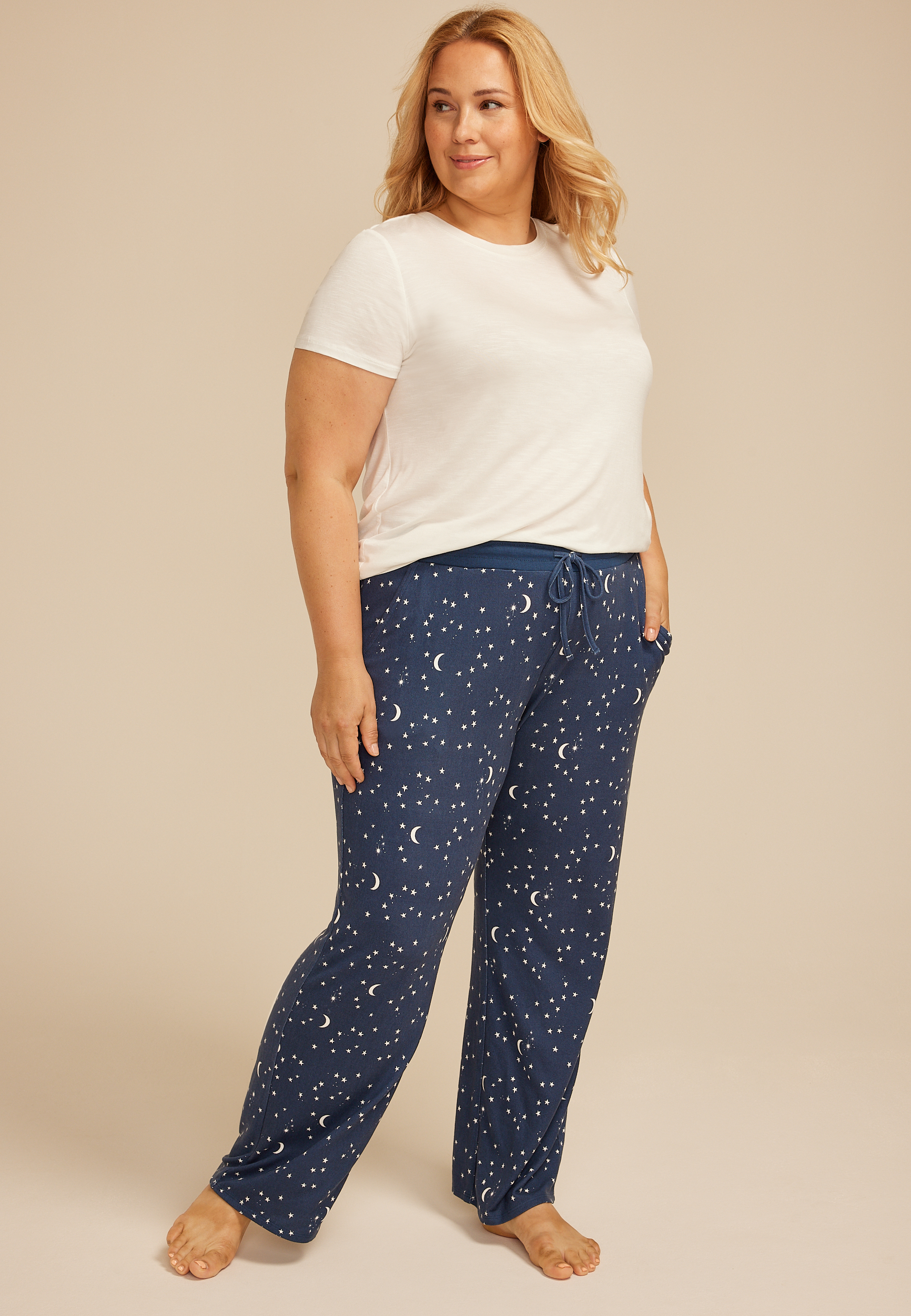 Plus Size Celestial Wide Leg Pajama Pants