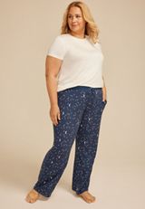 Plus Size Celestial Wide Leg Pajama Pants, C4131, small