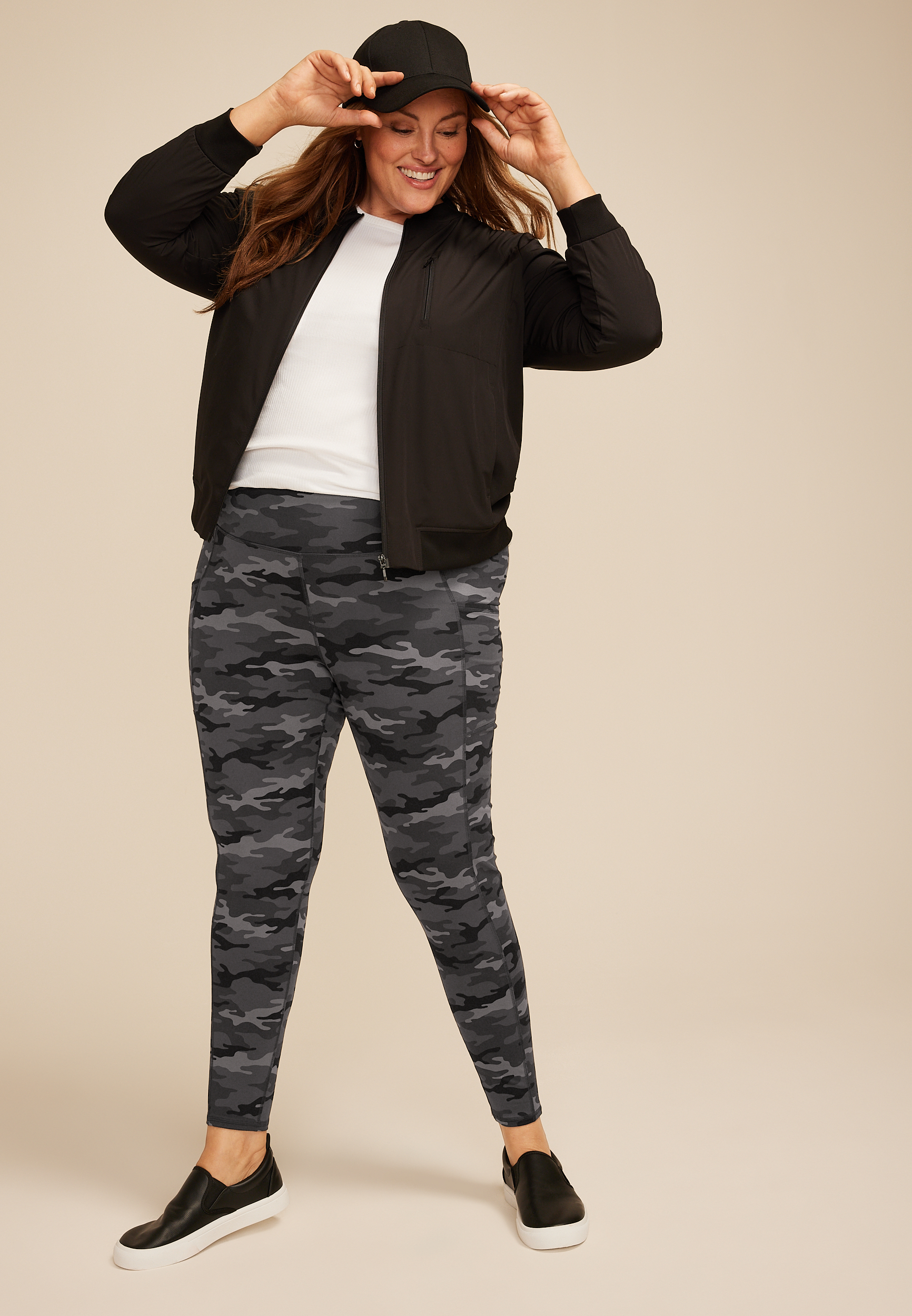 Plus Size Camo High Rise Pocket Luxe Legging, C1755, large