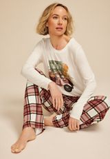 Fall Road Trip Graphic Tee And Wide Leg Pajama Set, C9180, small