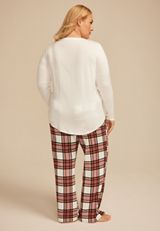 Plus Size Fall Road Trip Graphic Tee And Wide Leg Pajama Set, C9180, small