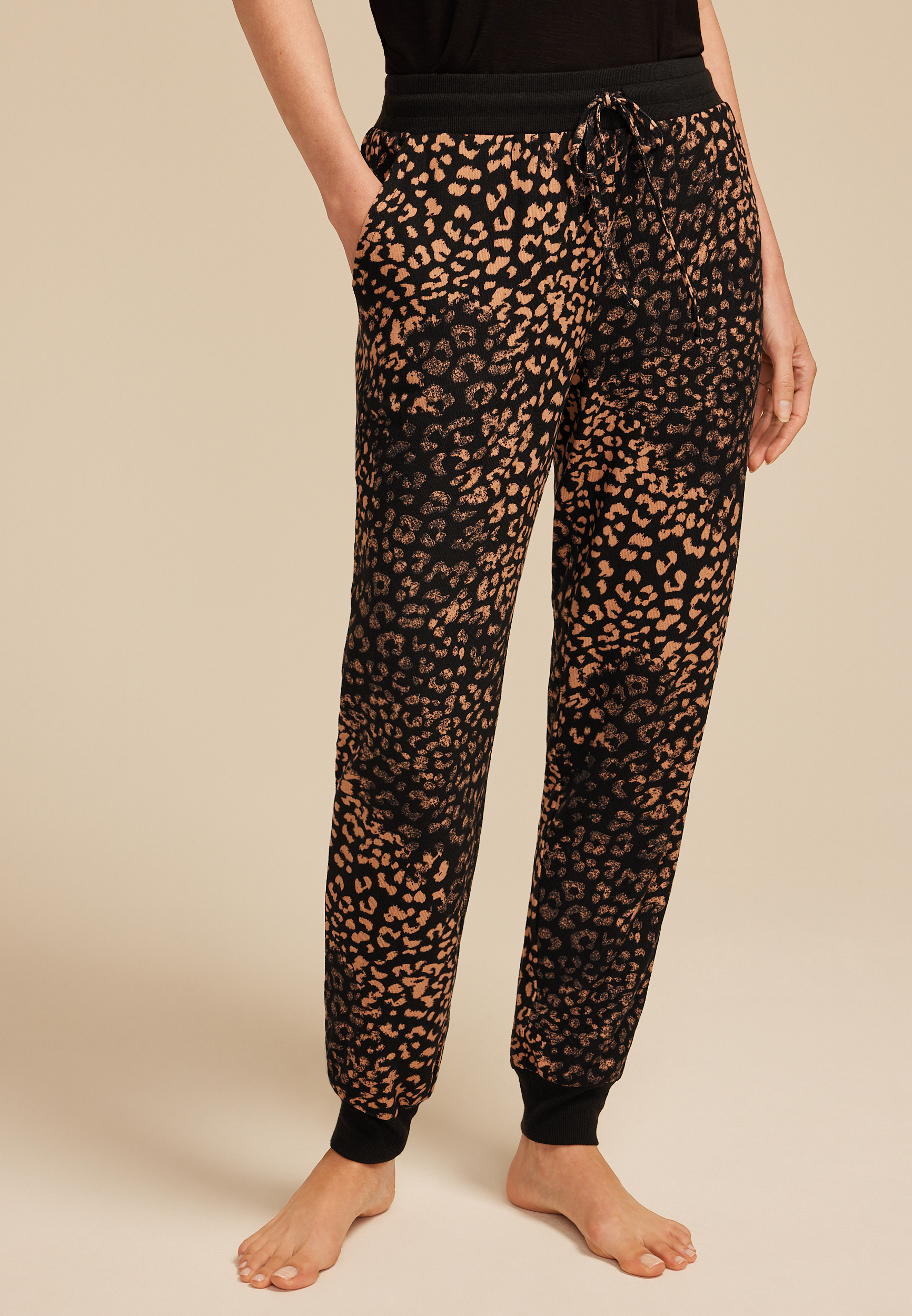 Animal Print Jogger Pajama Pants