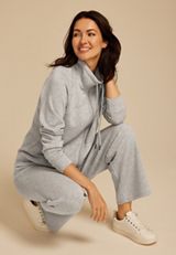 Heathered Gray Cloud Scuba Knit Full Zip Sweatshirt, C3348, small