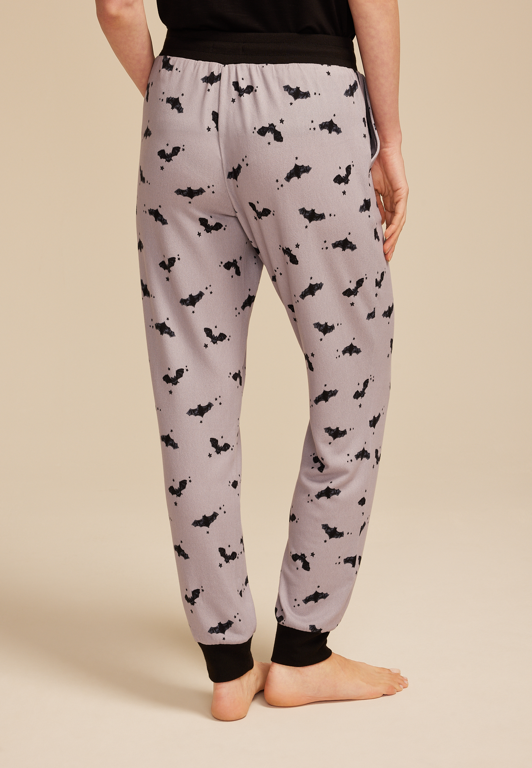 Flying Bats Jogger Pajama Pants, C1755, large
