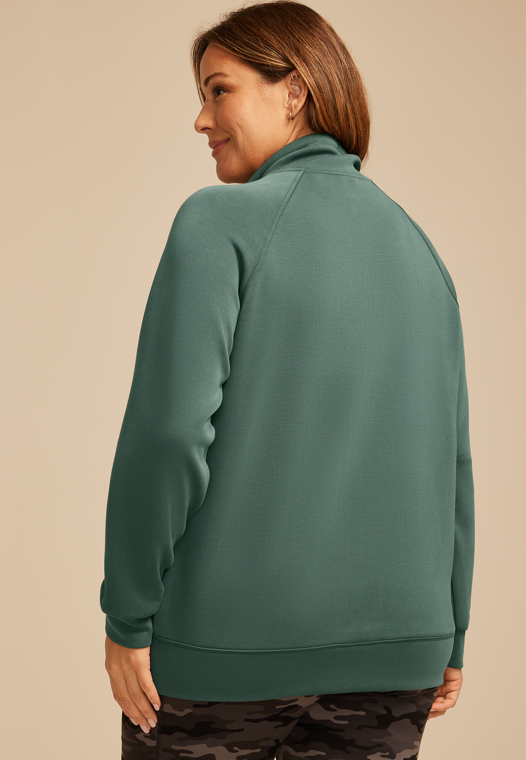 Plus Size Cloud Scuba Knit Full Zip Sweatshirt, C974, large