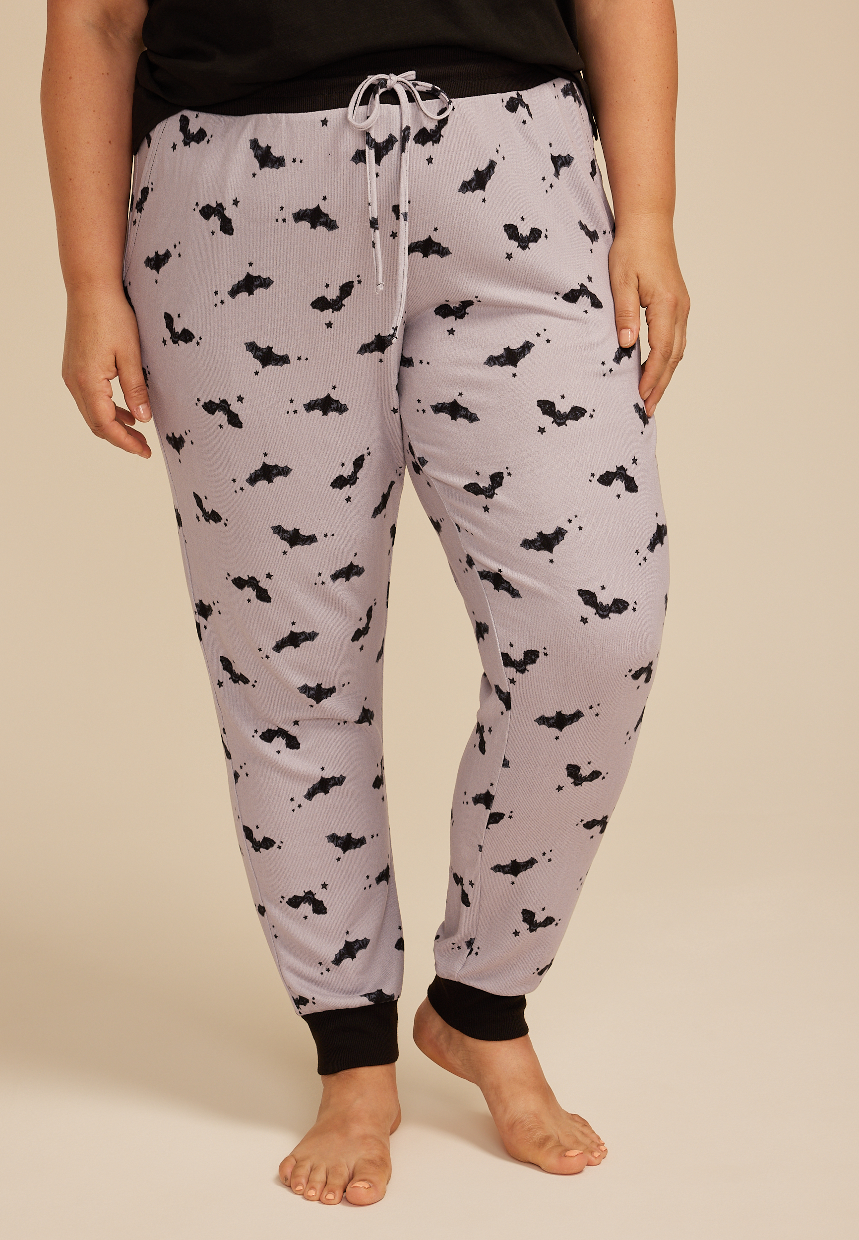 Plus Size Flying Bats Jogger Pajama Pants