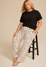 Plus Size Halloween Dogs Wide Leg Pajama Pants, C5249, small