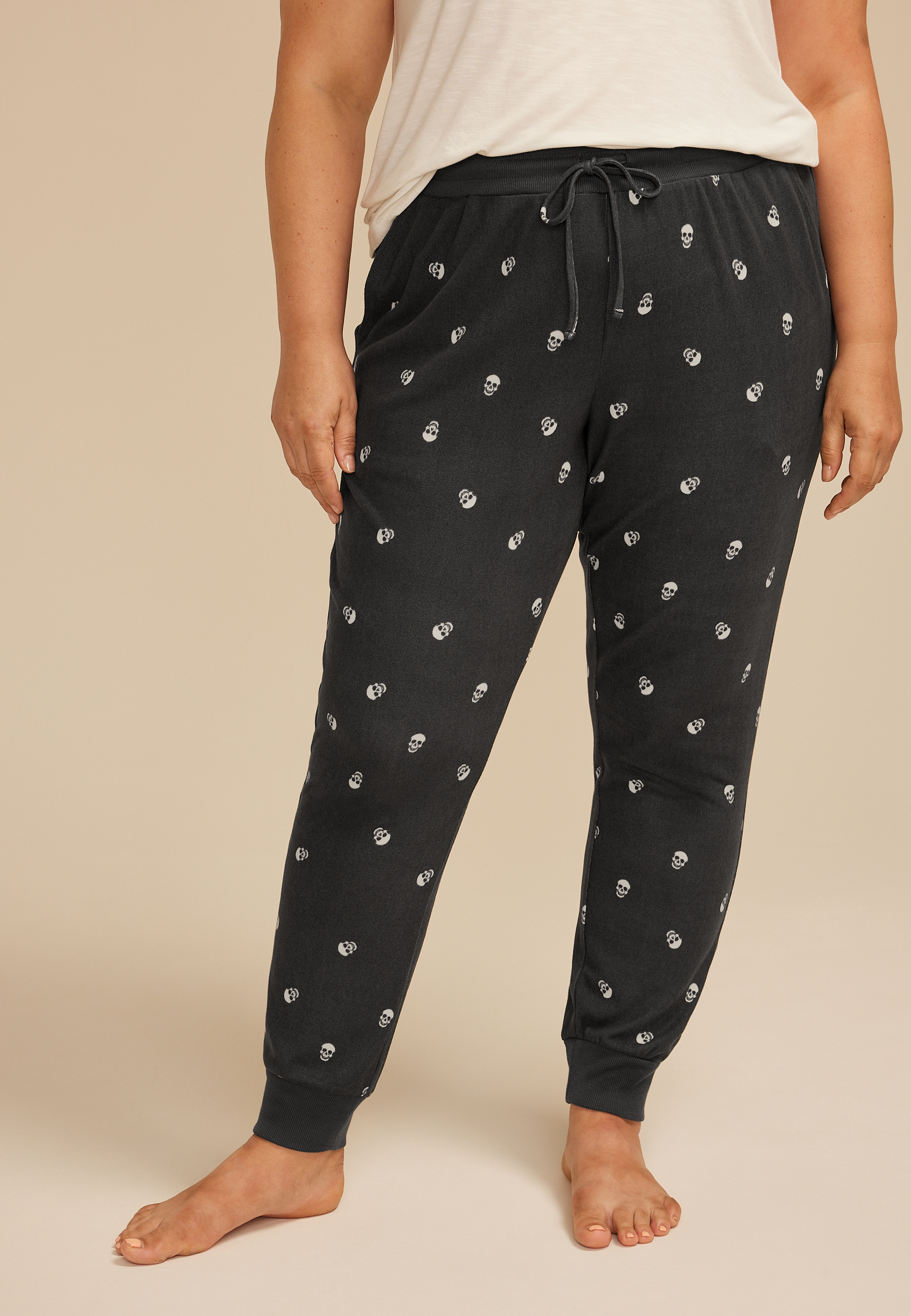 Plus Size Skulls Jogger Pajama Pants
