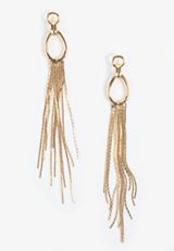 Gold Tassel Drop Earrings, C605, small