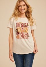 Floral Embroidered Give Thanks Classic Fit Graphic Tee, C2445, small