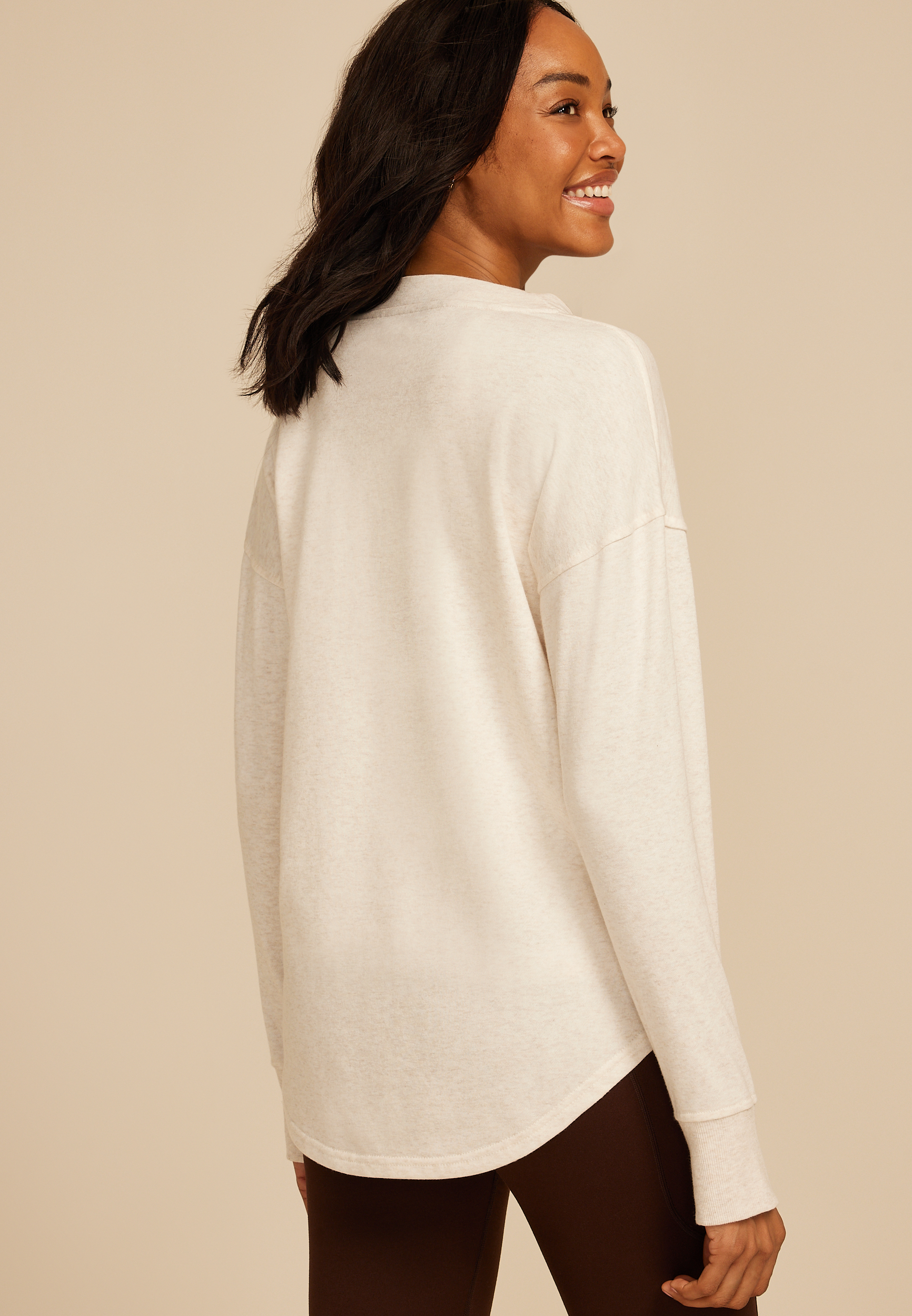 Heathered French Terry Snap Button Cardigan, C3363, large
