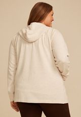 Plus Size French Terry Hooded Cardigan, C3363, small