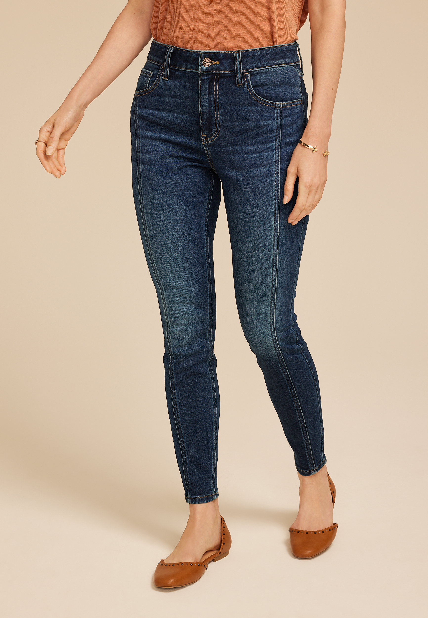 m jeans by maurices&trade; Dark High Rise Side Seam Jegging, C258, large