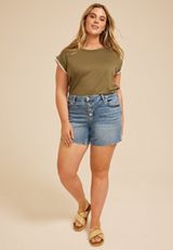 Plus Size m jeans by maurices&trade; Mid Rise Button Fly 6in Short, , small