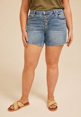 Plus Size m jeans by maurices&trade; Mid Rise Button Fly 6in Short, , small