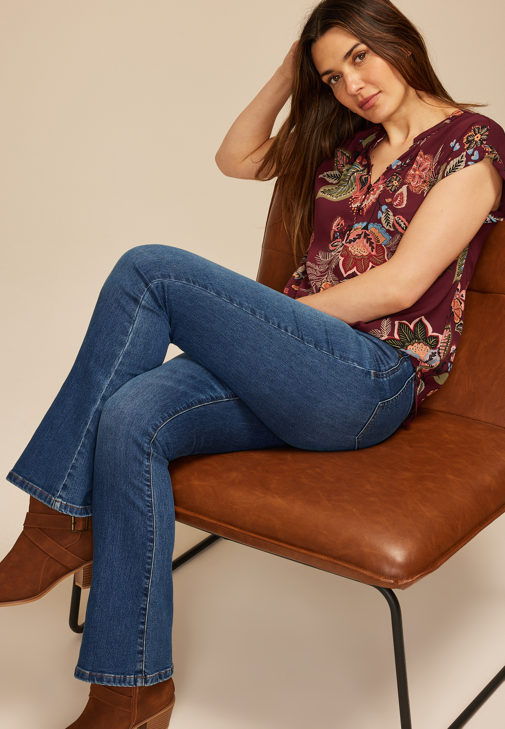 Floral Button Front Dolman Short Sleeve Blouse