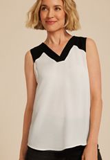Colorblock V Neck Tank Top, C1939, small