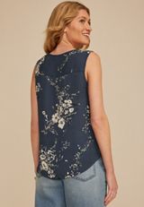 Floral V Neck Tank Top, , small