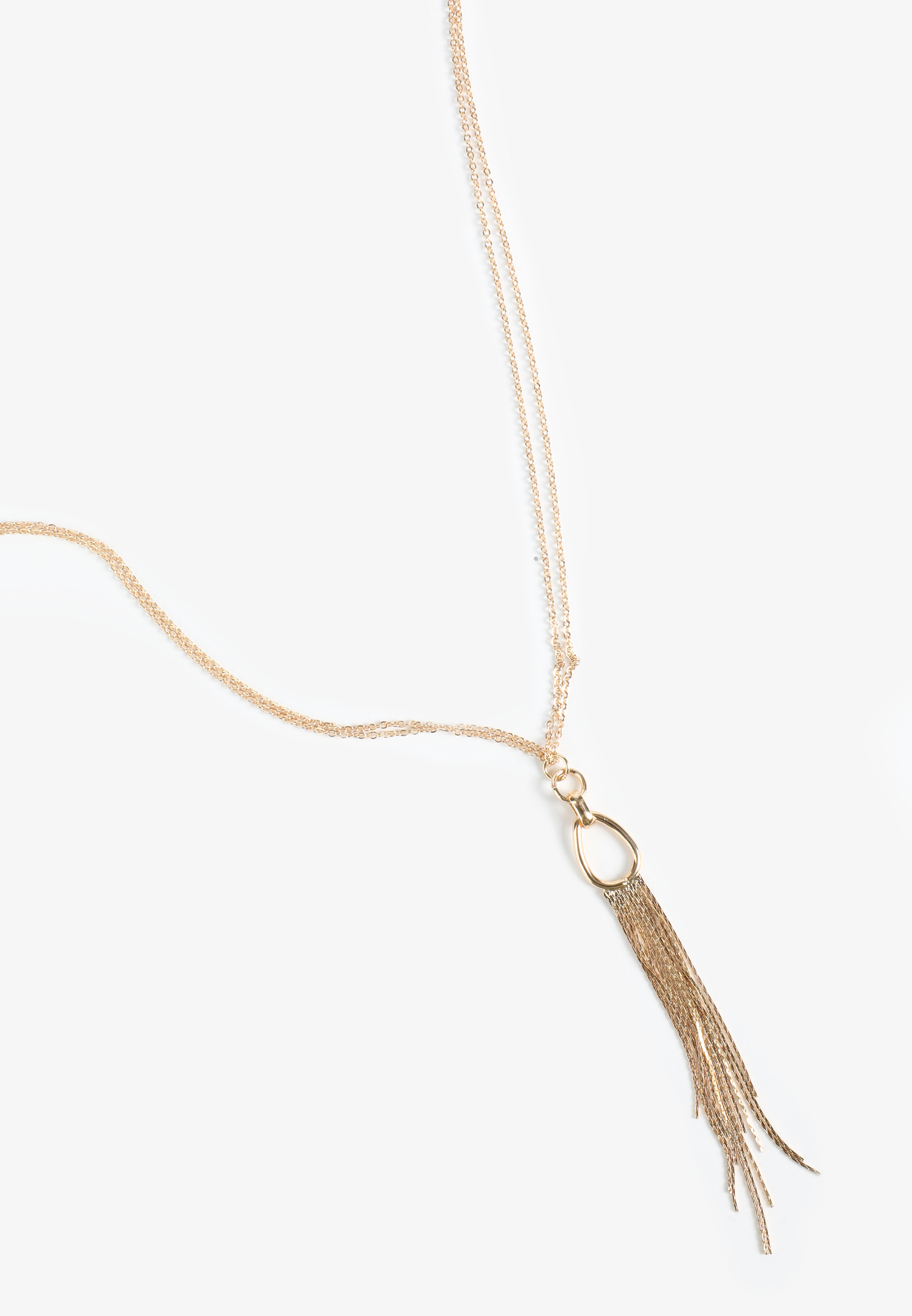 Gold Tassel Pendant Necklace