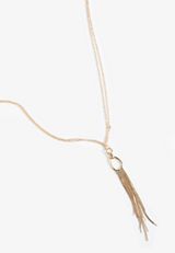 Gold Tassel Pendant Necklace, C605, small