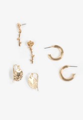 6 Pack Mixed Metal Earring Set
