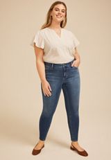Plus Size m jeans by maurices&trade; Dark Mid Rise Jegging, C258, small
