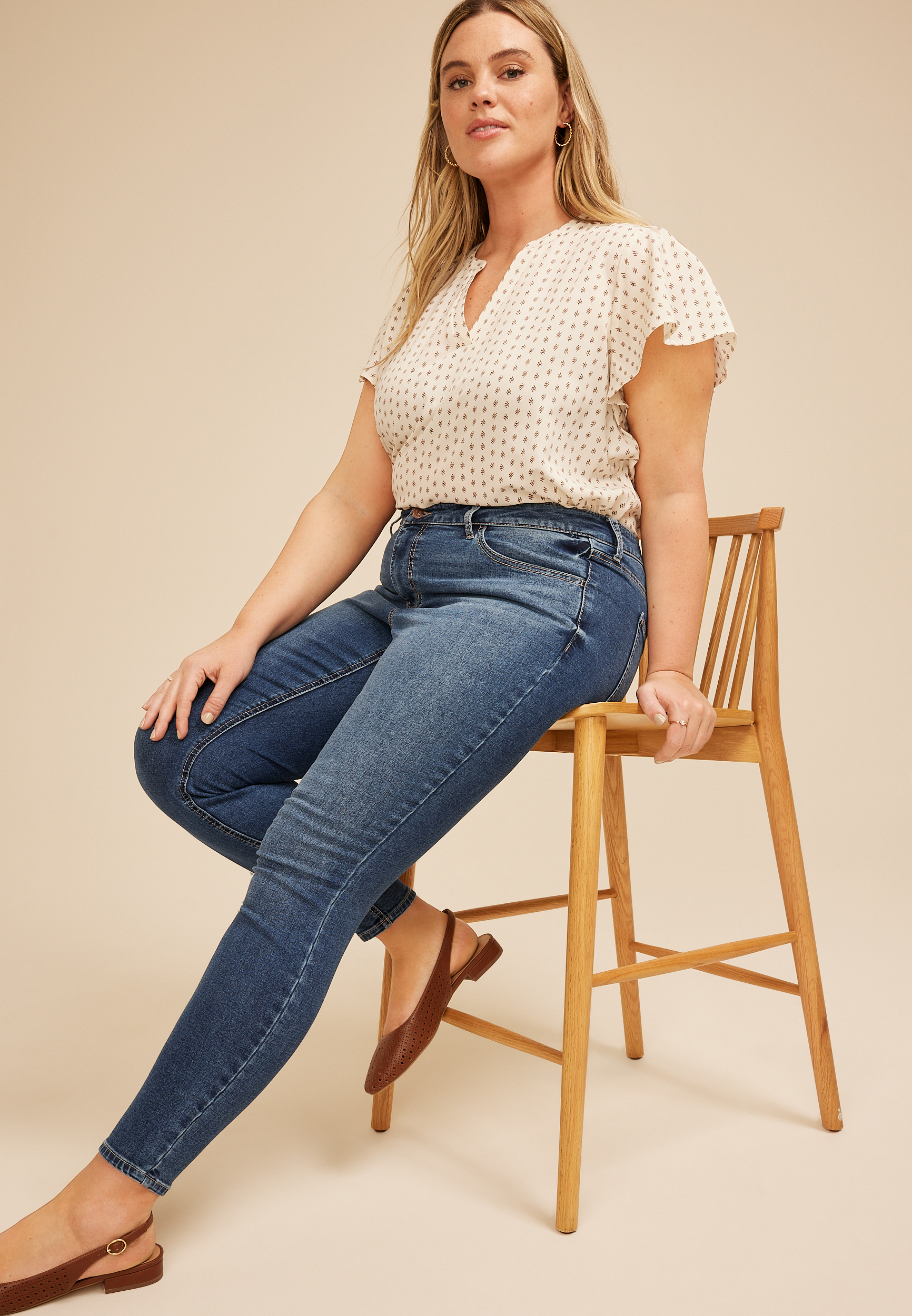 Plus Size m jeans by maurices&trade; Dark Mid Rise Jegging, C258, large