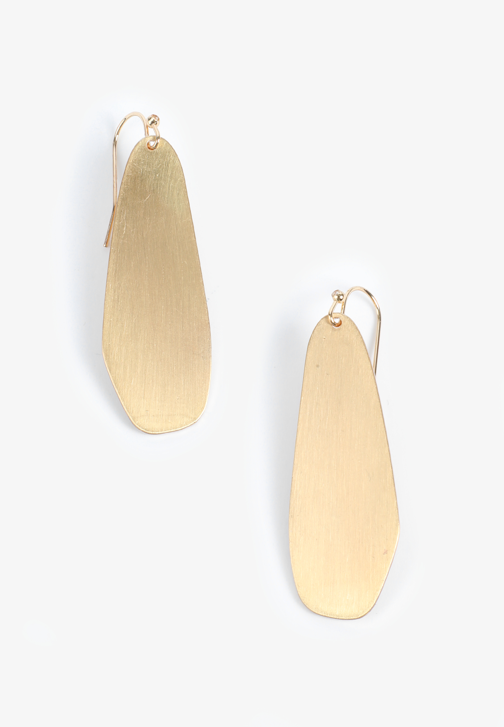 Gold Brushed Paddle Drop Earrings