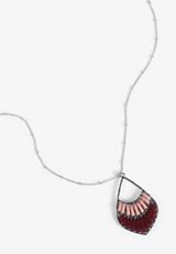 Pink And Burgundy Corded Teardrop Pendant Necklace, C431, small