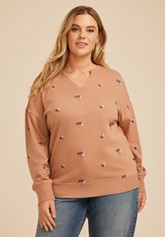 Plus Size Athleisure Half Zip Pullover Sweatshirt