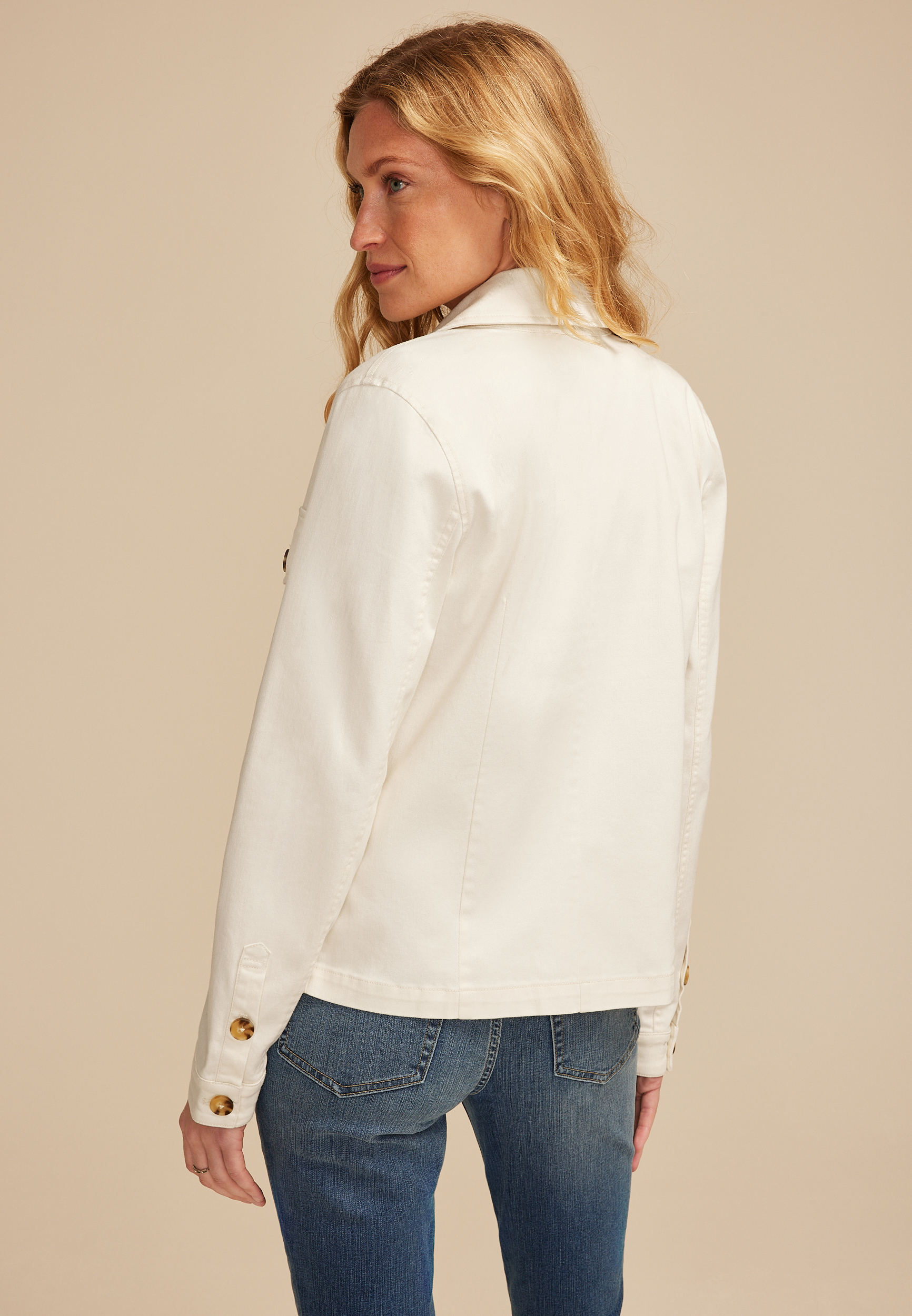 Seamed Twill Jacket, C6007, large