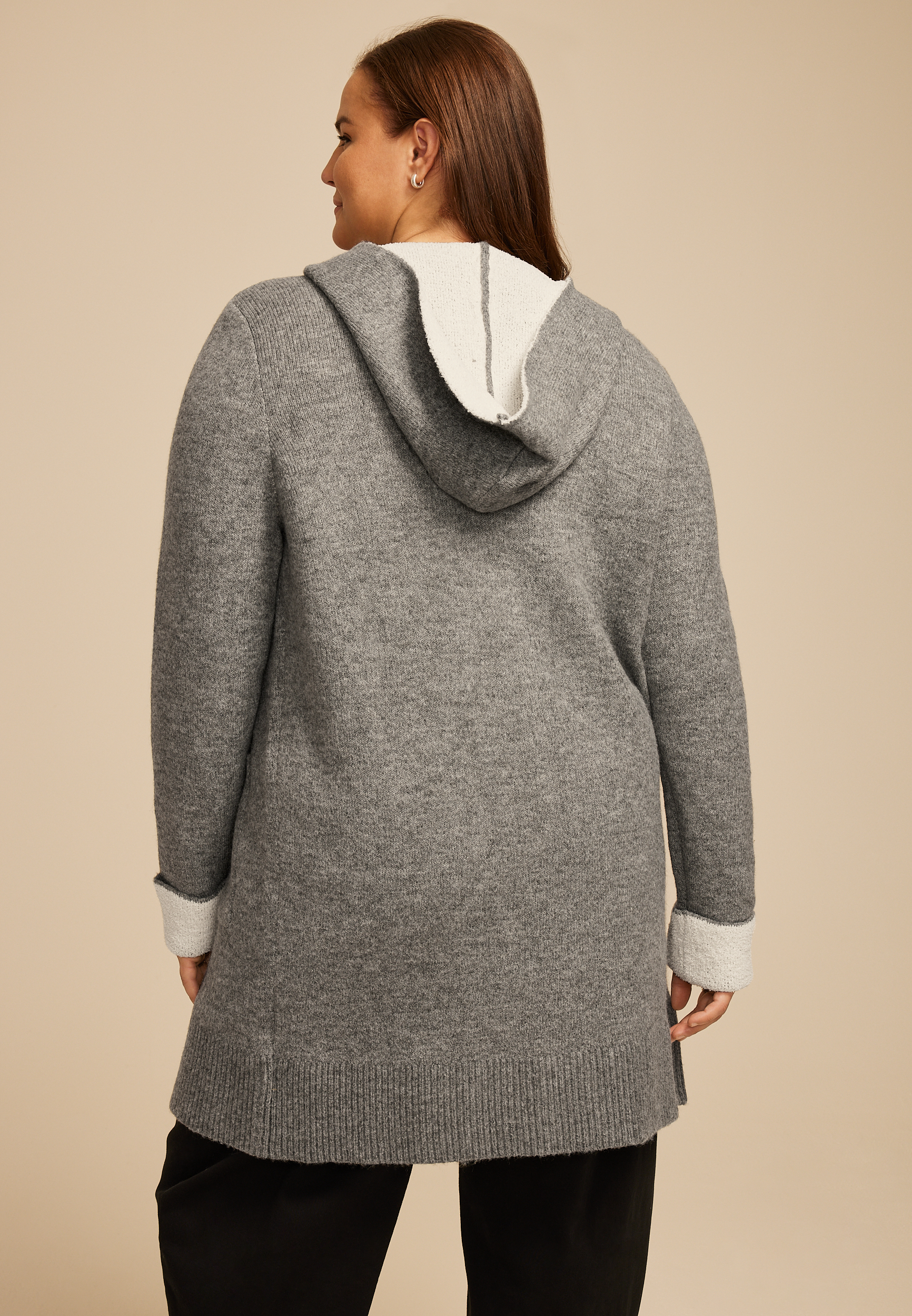 Plus Size Teddy Lined Coatigan, C2821, large