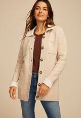 Teddy Lined Shacket, CREAM COMBO, small