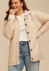 Plus Size Teddy Lined Shacket, C4563, small