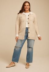 Plus Size Teddy Lined Shacket, C4563, small