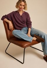 Crochet Mix Relaxed Fit Sweatshirt, C7176, small